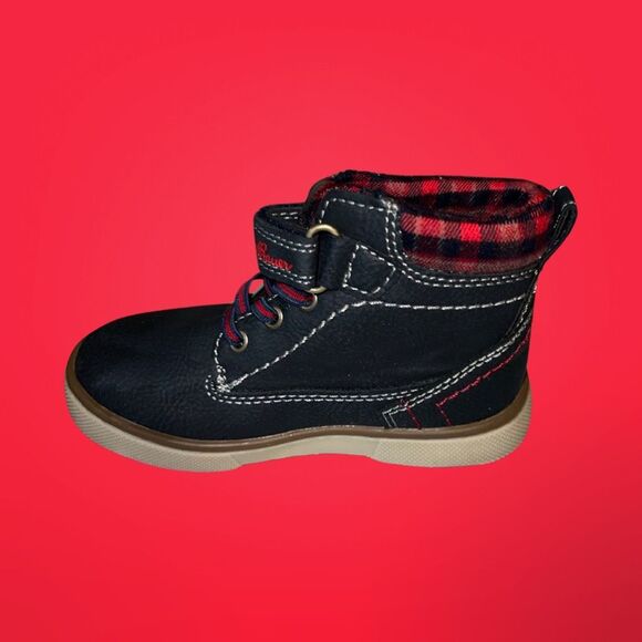 NWOT Kids Boy's Toddler Eddie Bauer Silver Star Boots Red/Plaid/Blue Size 6 - Picture 5 of 7